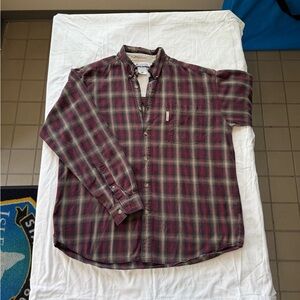 Columbia Red and Black Casual Plaid Lumberjack Button Down Shirt‎ Flannel